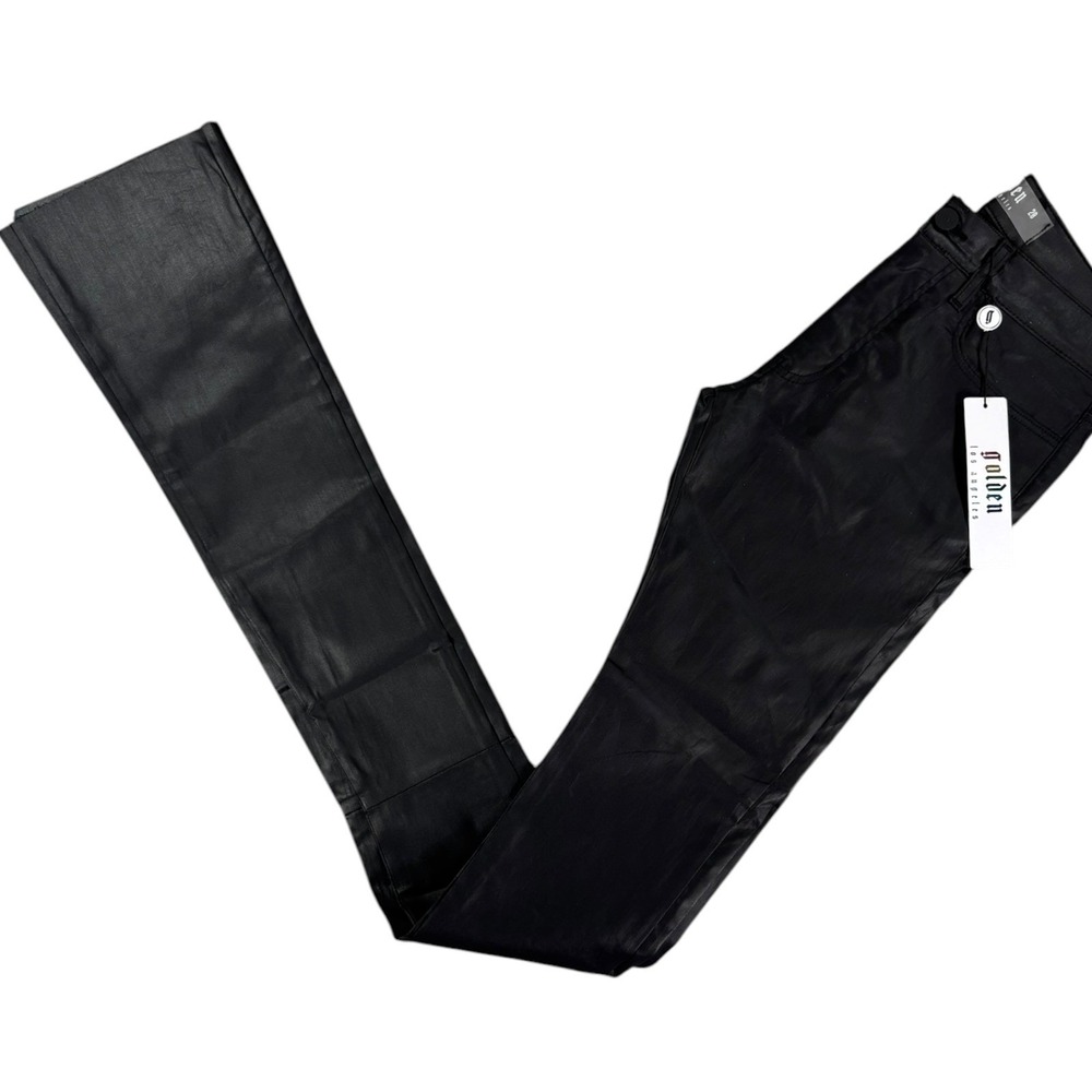 Golden‎ Los Angeles Stacked Flare Jeans Womens 28 Stain Black Denim Dark Wash